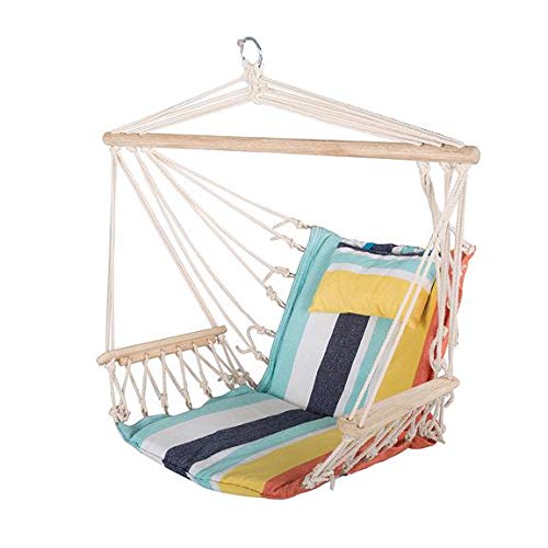 Sedia Amaca Anywhere FHA-HCH-A 102x96x54cm 2.3kg Pesso massimo 120kg Amaca a poltrona, sedia sospesa, sedia pensile con braccioli in legno. Hammock chair