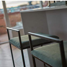 M-YN Sgabelli da Bar Sgabelli da Bar in Velluto Industriale ARMLESS Indoor Kitchen Sedia da Pranzo Sedia da Stiro Sdraio Sedie con Gambe in Metallo Imbottita (Color : Green, Size : H65cm)