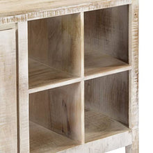 vidaXL Credenza Stile Rustico Raffinato Colore Chiaro Rialzata 4 Scomparti Resistente Buffet Madia Mobile Cucina 160x40x76 cm Legno Massello di Mango