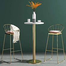 LWW Sgabelli, Casa elegante Décor Sgabelli | Bar Stool pranzo gambe delle sedie di velluto di metallo da cucina ristorante bar Sgabello alto con schienale basso, poggiapiedi,Rosa,Seduto altezza: 65cm