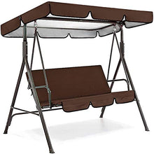 QSLS Set Tenda da Sole per Copertura per Tettuccio di Ricambio per Altalena, Copertura Superiore per Sedile A Baldacchino Impermeabile + Copertura per Sedile Altalena,caffè,195 * 125 * 15cm