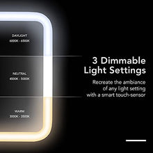 Fancii Specchio per Trucco Ricaricabile con Luce LED, Ingranditore 10x /1x e 3 Modalità di Illuminazione - Portatile, Dimmerabile, Specchio Cosmetico Illuminato da Viaggio (Aura Go 2)