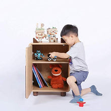 MMWYC Gufo Mobili Fumetto Solid Camera da Bambini Comodino for Bambini Legno Piccolo gabinetto Giocattolo Governo di immagazzinaggio dei Bambini, Naturale, 55 * 46,5 40cm *