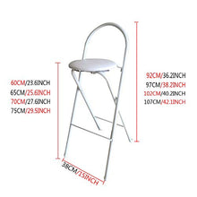 Sgabello da Bar -Sedia da Bar Pieghevole -sedie Pieghevoli da Esterno Giardino,con Schienale Coprisedile,Senza Braccioli, 60-75cm Counter Height,Casa Cucina Metal Lavoro Sgabelli Alti