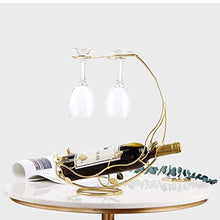 Vino Botte di Rovere, Portabottiglie Per Vino, Calice Design Retrò Creativo Può Essere Appeso Come Un Regalo Di Ornamento Di Decorazione Del Vino Per Il Bar Ristorante Di Casa, Con 2/4 Calici Vino, bi