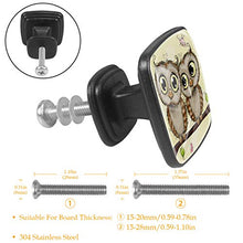 Due gufi simpatico cartone animato Pomelli per Porta Set di 4 Pomelli per Mobili Manopole per Cassetti Cucina Armadio Vetro