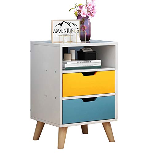 Comodino Household Camera Addensare Studio Locker Assemblea Doppio pompaggio di Legno Solido Bagno Soggiorno Corridoio Multifunzione 32.5X30X50cm FANJIANI (Color : White)