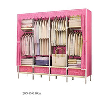 JJZXT Cloth Armadio Semplice Economico Assemblea Armadio Dormitorio Acciaio Telaio Rinforzato Spesso Armadio
