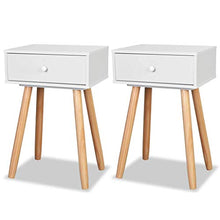 AYNEFY Comodino, 2 pezzi in legno di pino massiccio comodino per camera da letto comodino da salotto in stile moderno con 1 cassetto, 40 x 30 x 61 cm
