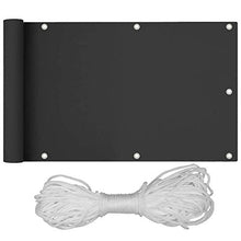 Froadp 75x600cm Tessuto per Balcone con Occhielli e Cordino Parabrezza Opaco Rivestimento Impermeabile per Recinzione da Giardino Schermi Divisori e Protettivi per Balconi(Antracite)