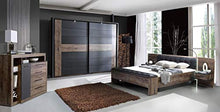 Meubletmoi - Cassettiera con 4 cassetti, 1 anta, decorazione in rovere nero e marrone, design contemporaneo, chic, collezione Riviera