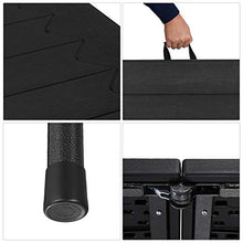 SONGMICS Tavolo Pieghevole, Grande, da Giardino con Superficie in Plastica con Venatura del Legno, da Campeggio, Chiusure di Sicurezza, Terrazza, Festa, Impermeabile, 180 x 75 x 74 cm, Nero GPT05BK