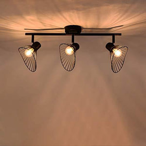 Applique LOFT 3 lampade E14 40 W x 3 Gabbia in ferro, lampada retrò industriale, lampadario minimalista vintage Loft IP20 56,5 x 24,5 cm - Arredi Casa