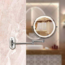 BJH Specchio per Il Trucco Luce Regolabile bifacciale 1X / 7X Specchio ingranditore da Trucco Girevole Estensibile per Hotel da Bagno