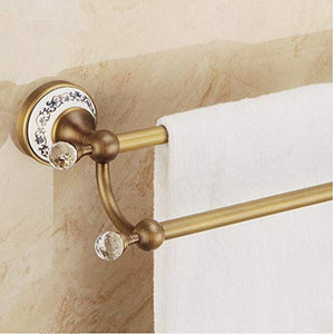 Joeesun Cristallo Doppio portasciugamani Portasciugamani Portasciugamani Ottone Massiccio e Ceramica Made Vintage Doppio portasciugamani Accessori Bagno