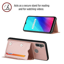 Lanyard - Custodia per carte di credito Oppo Realme C3, colore: oro rosa