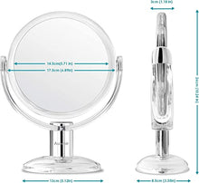 Auxmir Specchio Trucco Biffaciale Specchio Ingranditore 10X/1X Rotazione a 360°Specchio da Tavolo, Ideale per Trucco, Rasatura,la Cura del Viso