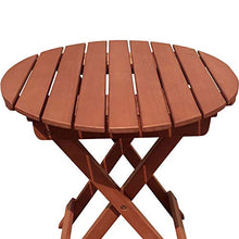 Garden Pleasure Hanford - Tavolo da giardino in legno di eucalipto rotondo, diametro 45 x altezza 50 cm