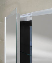 Specchiera specchio bagno pensile contenitore 3 ante, fascia led, cm.67x91,7x15