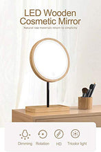 Specchio Trucco con Luce LED, Legno Specchio Cosmetico Illuminato, Makeup Mirror, 3 Regolazione Colore, Girevole 90°