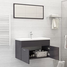 vidaXL Set Mobili da Bagno 2 pz Grigio Lucido in Truciolato