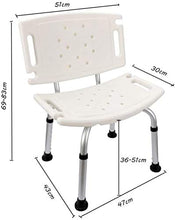 Sgabello da bagno JUNshower sgabelli sedile Bagno Mobility Aid pieghevole Doccia, leggero regolabile in altezza Bagno Bagno Sedile Stool, Fare il bagno Aiuti for Anziani, staccabile Schienale Sedia (C