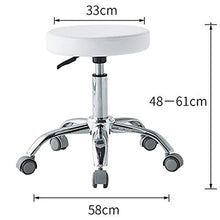 JBTM Sgabello Regolabile con rotelle per Lavoro Cucina Salone, ergonomico Sgabello Girevole,Bianca,Medical Wheel