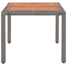 SKM Tavolo da Giardino Grigio 150x90x75 cm in Polyrattan e Acacia