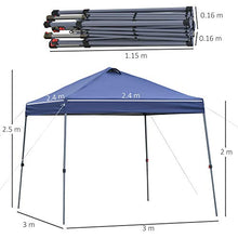 Outsunny Gazebo Pieghevole 3x3m da Giardino ed Esterno in Metallo e Tessuto Oxford Blu con Borsa da Viaggio