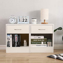 Sarah Mobiletto con 2 cassetti per casalinghi e Abbigliamento – Pratico Comodino in Legno Cassettiera Piccola per corridoio, Camera da Letto e Soggiorno（Bianco ）