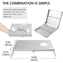 ZKK Tavolo Pieghevole, Tavolo da Cucina da Campeggio da Esterno Tavolo per Campeggio, Piano per Uso Domestico tavola di Riscaldamento, Portafoglio Pieghevole Multifunzione Barbecue (Color : Silver)