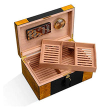 XZJJZ Desktop Cigar Humidor - Rettangolare umidificatore con Vassoio e separatore Regolabile