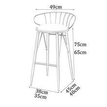 ZEH Sedia da Pranzo, Sedia Braccioli, Seggiolone, Seggiolone, Sgabello Sgabello Bar Sgabello Tondo Poggiapiedi Cafe Bistro Cucina Colazione Black Metal Frame R uu FACAI (Color : 65cm, Size : 65Cm)