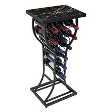 ASDZ Portabottiglie Portabottiglie da 11 Bottiglie con Piano D'appoggio ， Portabottiglie da Vino Tavolo in Ferro Portabottiglie Consolle Consolle da Bar