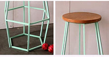 WZX Sgabelli da bancone da Cucina Sgabello Creativo in Metallo Gamba Bar Cafe Sedia Sgabello Altezza Sgabello in Pelle Seduta Imbottita Sgabello Alto Sedile Rotondo retrò in Legno