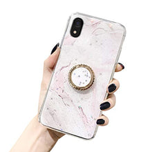 Suhctup Compatibile con iPhone XR Custodia in Slim Morbido Silicone TPU,Marmo Design con Glitter Brillantini Bling Cristallo Chiara Paraurti Protettiva Cover con Ring Kickstand -5