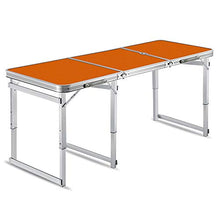 WNN-URG Tabella di Piegatura Esterno con ombrellone Hole e Maniglia Portatile di Campeggio di Picnic Tabella Buffet Mercato Wedding Garden Party Auto al Coperto URG (Color : Arancia)