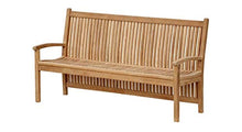 Teako Design Panca da Giardino Pescara, in Legno Massiccio di Teak, Larghezza 180 cm, Cuscino e Colore Rosso
