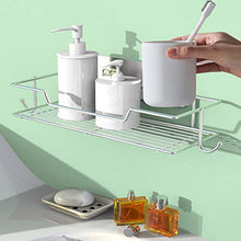 Mensola angolare per doccia con gancio, senza foratura, per vasca da bagno, con staffa di aspirazione, organizer da cucina, in acciaio inox
