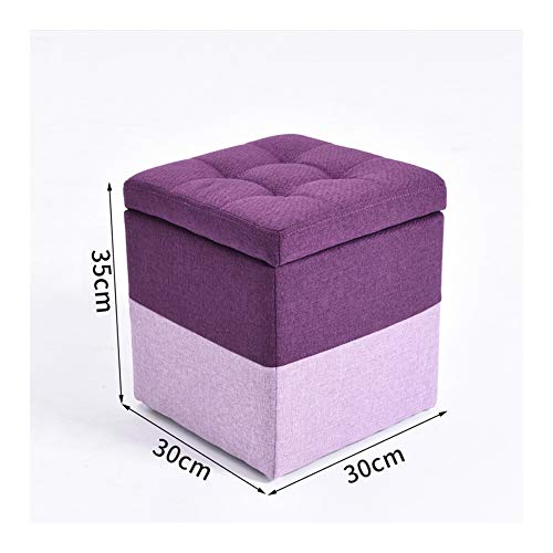 QWERTY Ottomana di Stoccaggio Rettangolare, Pouf Panca Poggiapiedi Sgabello Cubo, Regge Fino A 100 kg (Color : Rose Red, Size : 35x30x30cm)