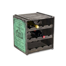 Pureday Vino Rack Vino Scatola Claire impilabile Legno Shabby Chic Circa B36 x T32 x H39 cm - Verde