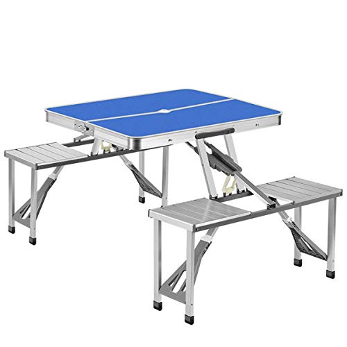 HUALUWANG Tavolo Pieghevole, 85x67x66cm, Un Tavolo e Quattro Sedie Tavolino da Giardino Tavolino da Pranzo Portatile da Esterno, con Manico per Campeggio/Banchetto/Picnic/Barbecue da Giardino