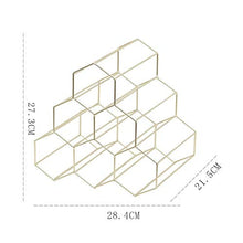 LHQ-HQ Wine Rack, 6 Bottiglie Metallo Wine Rack, controsoffitto Free-Supporto del banco di stoccaggio del Vino, del risparmiatore dello Spazio Protector for Red & Vini Bianchi - Gold
