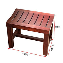 Doccia Sgabello da Sedile, Panca da Bagno, Acero Duro Struttura Stabile Antiscivolo 150kg Ecologico per I Servizi Igienici, Cucina, Hotel, Sauna LSXIAO (Color : Brown, Size : 42x28x43cm)