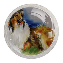 Cane dipinto ad olio 4 PCS Pomelli per Porta, Pomolo per Mobile, Pomelli per Mobili con Viti, Maniglia per Armadietto, Pomelli per Porta, Pomelli per Cassetti per Porta, Armadio, Cassetto e Credenza