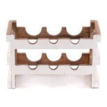 DESIGN DELIGHTS RUSTIKALER - Portabottiglie in legno, 6 bottiglie, 39 x 26 x 20 cm (larghezza x altezza x profondità), colore: 06 bianco