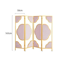 Room Screen Even Schermo divisorio per schermi in Metallo, con Pelle Scamosciata a Forma di Fiore Premium, schermi divisori per Ambienti a 4 Pannelli Struttura in Acciaio