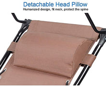 Sywlwxkq Sedie Zero Gravity con Tettoia Lettino Sdraio Reclinabile per Spiaggia Patio Giardino Campeggio Supporto Esterno 200 kg Marrone