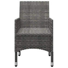 SKM Set Bistrot Giardino 3 pz Polyrattan e Vetro Temperato Grigio (11.4kg) Grigio-8359