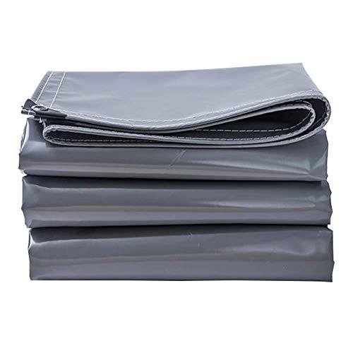 MTYLX Telo Multiuso per Esterni ， Telo, Telo Protettivo Impermeabile Resistente Allo Strappo con Occhielli Copertura Resistente 19 Misure per Mobili da Giardino, Piscina, Auto, Camion 500G / M²,Grigi